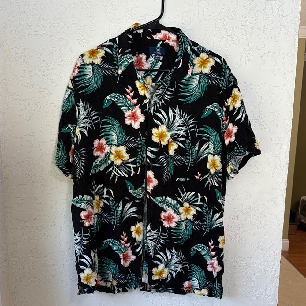 George Multicolored Hawaiian Theme Button Down Shirt